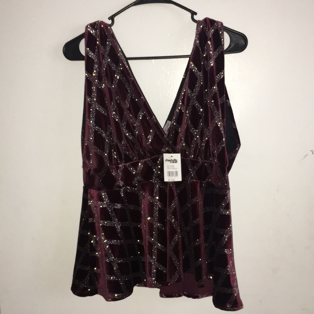 ✨😍 Sparkly Velour Peplum Top